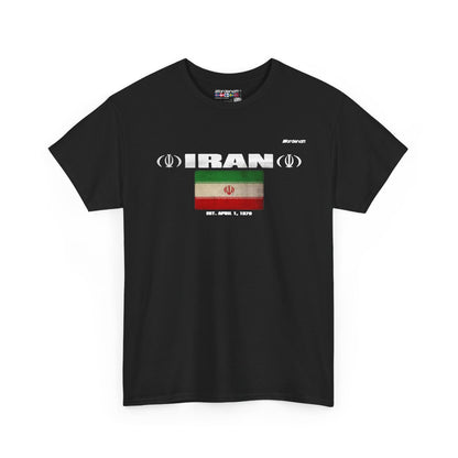 Iran flag t-shirt in Black — premium cotton, Nordenatt