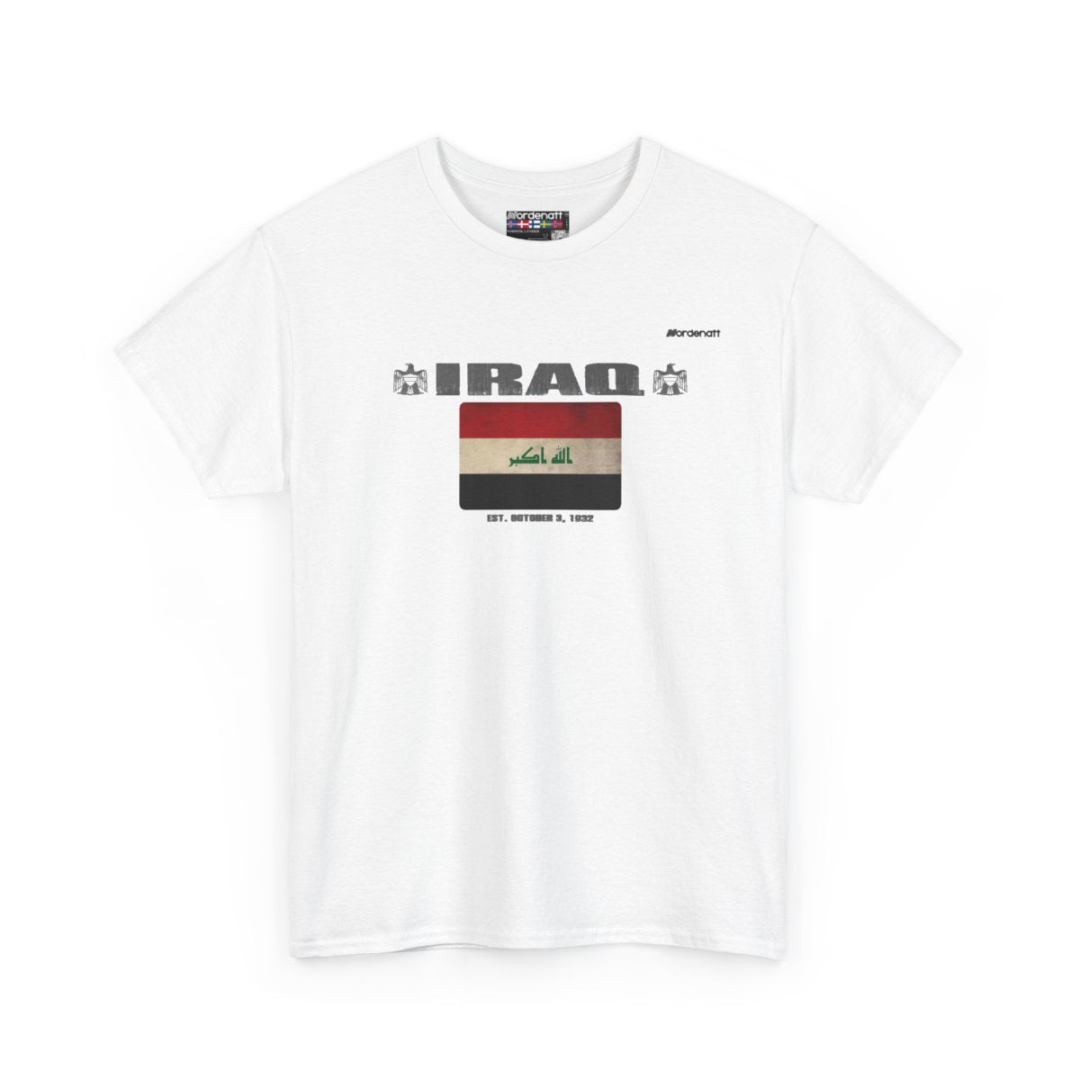 Iraq flag t-shirt in White — premium cotton, Nordenatt