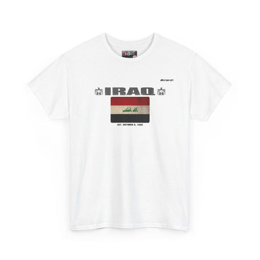 Iraq flag t-shirt in White — premium cotton, Nordenatt