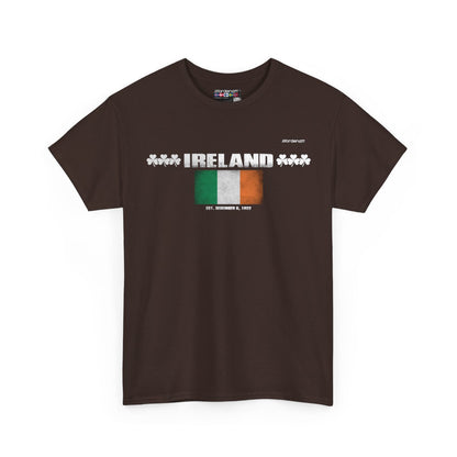 Ireland flag t-shirt in Dark Chocolate — premium cotton, Nordenatt
