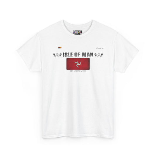 Isle Of Man flag t-shirt in White — premium cotton, Nordenatt
