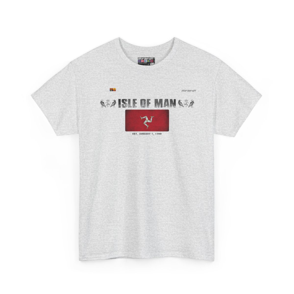 Isle Of Man flag t-shirt in Ash — premium cotton, Nordenatt