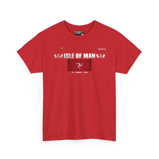 Isle Of Man flag t-shirt in Red — premium cotton, Nordenatt