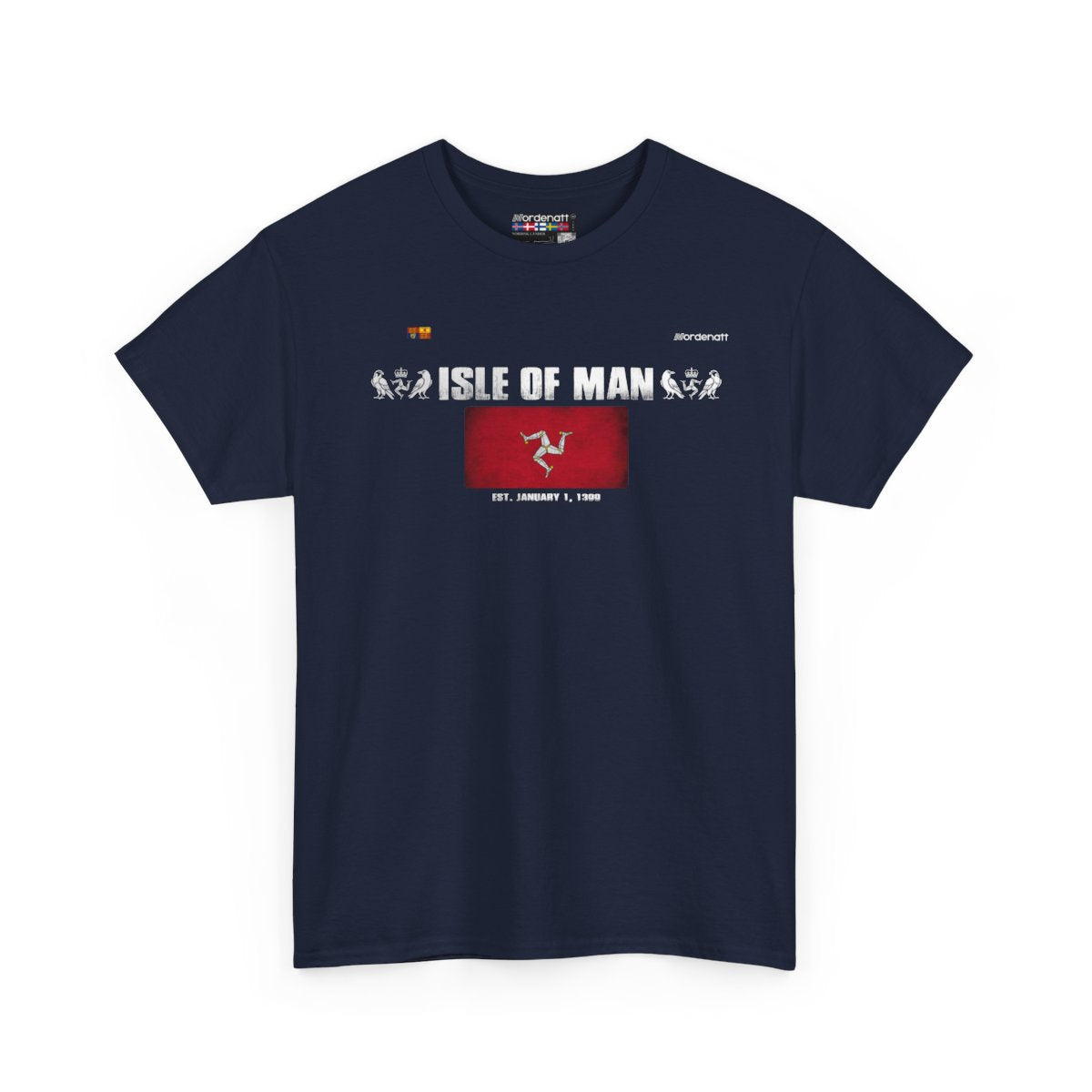 Isle Of Man flag t-shirt in Navy — premium cotton, Nordenatt