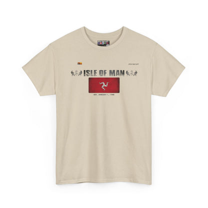 Isle Of Man flag t-shirt in Sand — premium cotton, Nordenatt