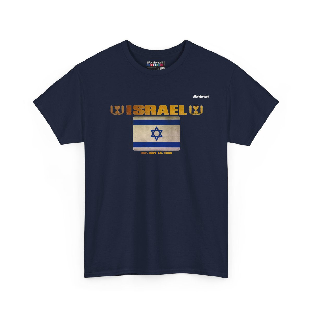 Israel flag t-shirt in Navy — premium cotton, Nordenatt