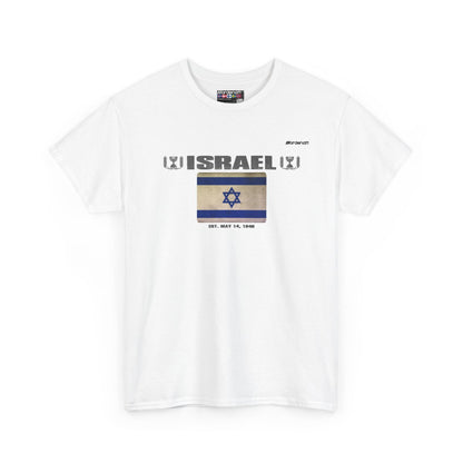 Israel flag t-shirt in White — premium cotton, Nordenatt