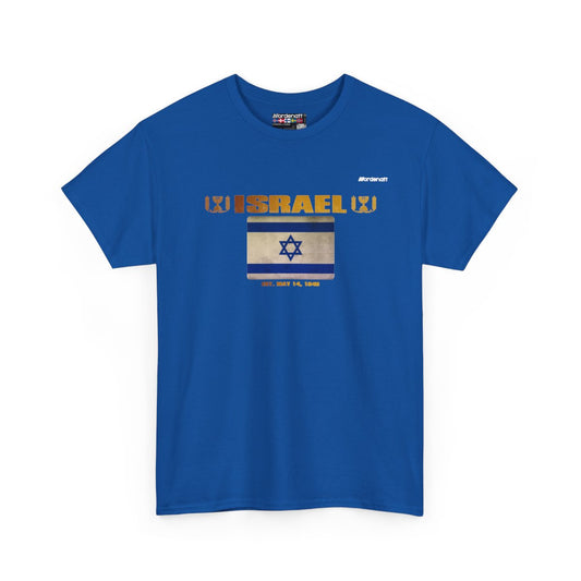 Israel flag t-shirt in Royal — premium cotton, Nordenatt