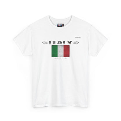 Italy flag t-shirt in White — premium cotton, Nordenatt