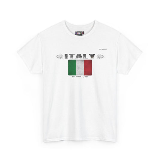 Italy flag t-shirt in White — premium cotton, Nordenatt