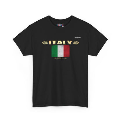 Italy flag t-shirt in Black — premium cotton, Nordenatt