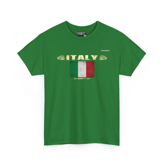 Italy flag t-shirt in Turf Green — premium cotton, Nordenatt