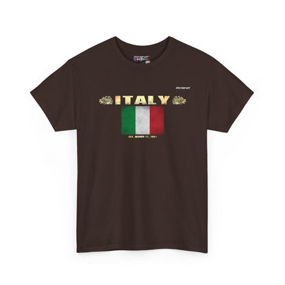 Italy flag t-shirt in Dark Chocolate — premium cotton, Nordenatt