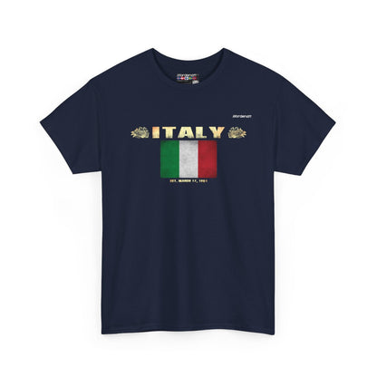 Italy flag t-shirt in Navy — premium cotton, Nordenatt