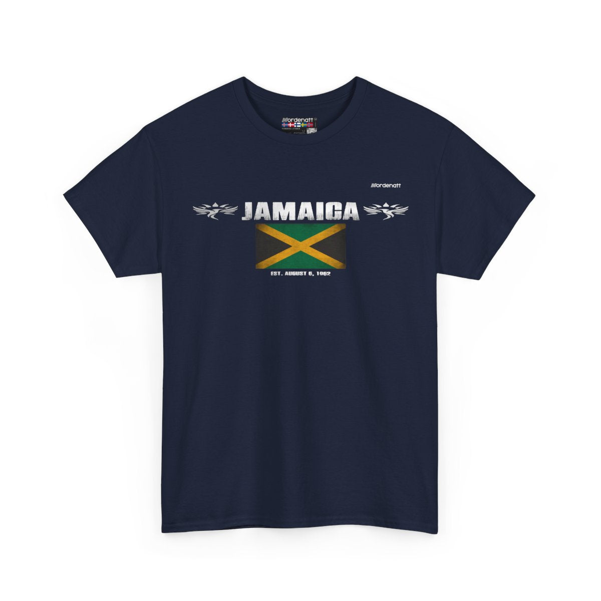 Jamaica flag t-shirt in Navy — premium cotton, Nordenatt