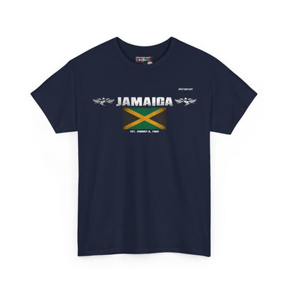 Jamaica flag t-shirt in Navy — premium cotton, Nordenatt