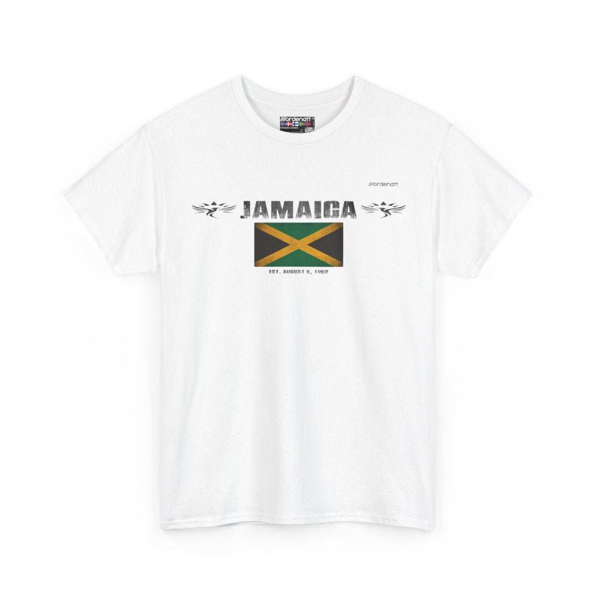 Jamaica flag t-shirt in White — premium cotton, Nordenatt