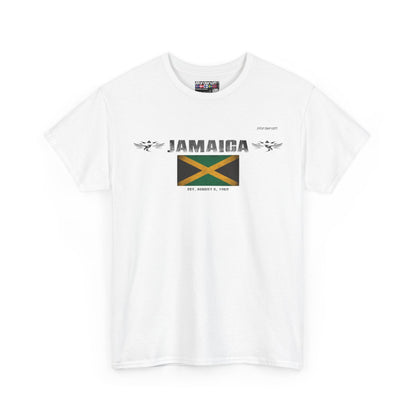 Jamaica flag t-shirt in White — premium cotton, Nordenatt