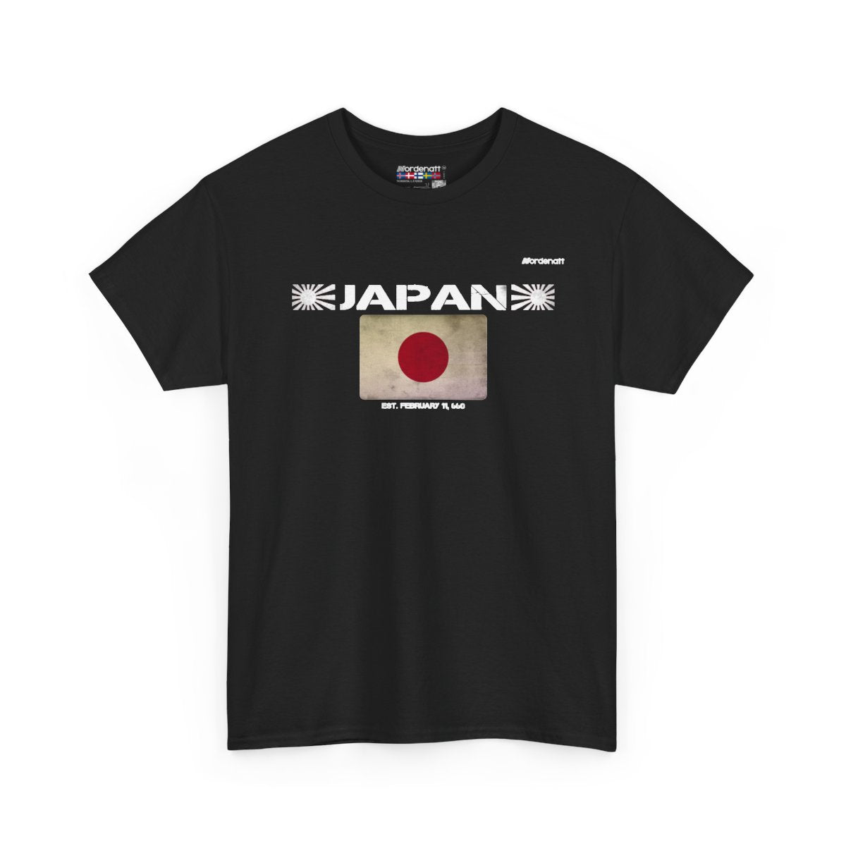 Japan flag t-shirt in Black — premium cotton, Nordenatt
