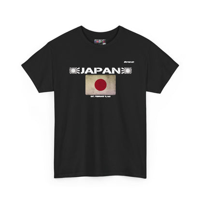 Japan flag t-shirt in Black — premium cotton, Nordenatt