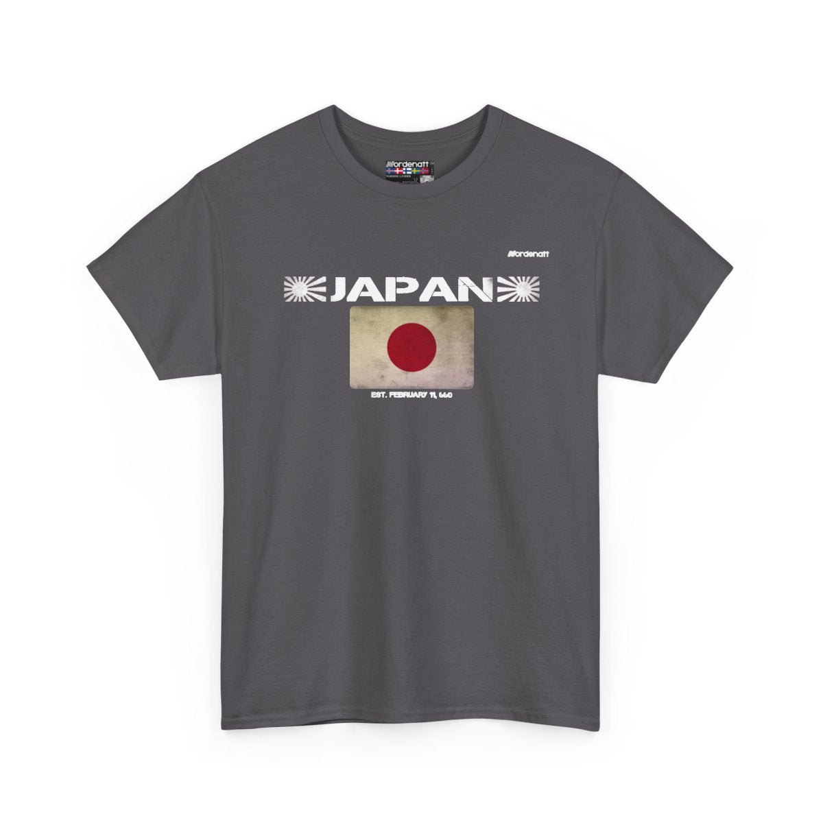 Japan flag t-shirt in Charcoal — premium cotton, Nordenatt