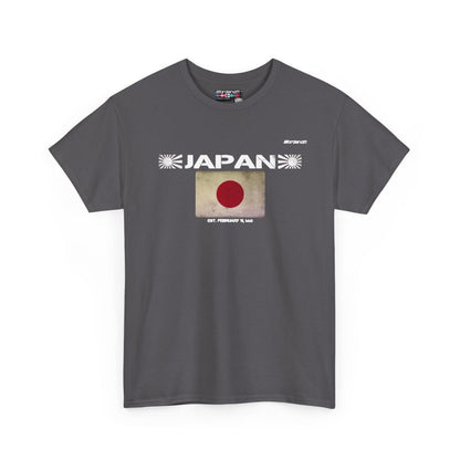 Japan flag t-shirt in Charcoal — premium cotton, Nordenatt