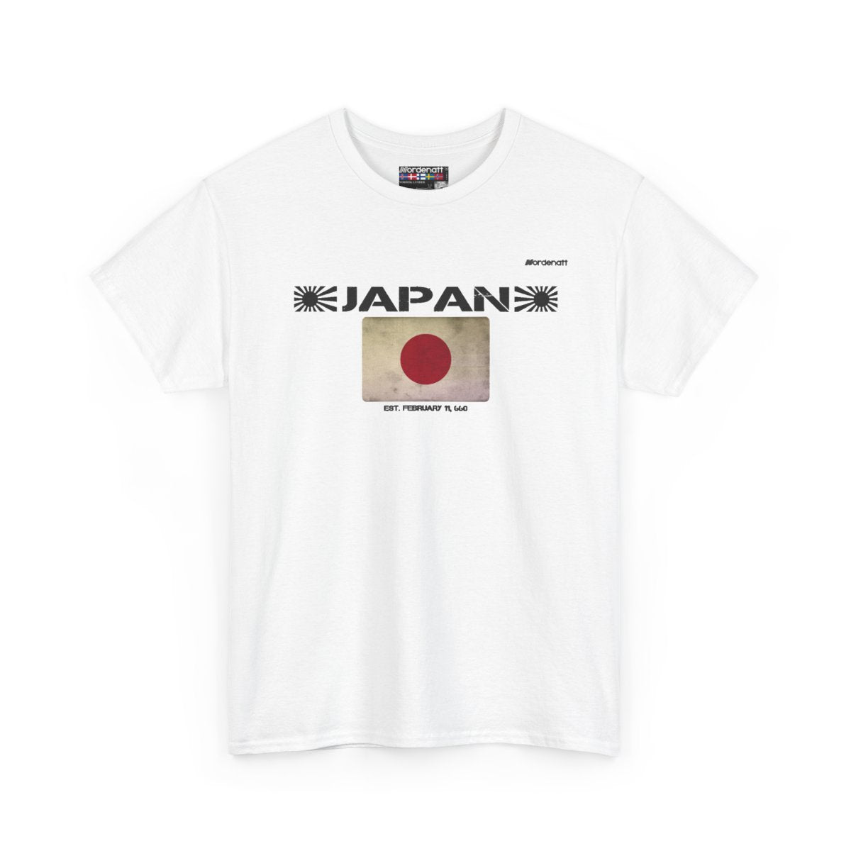 Japan flag t-shirt in White — premium cotton, Nordenatt