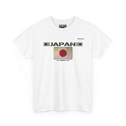 Japan flag t-shirt in White — premium cotton, Nordenatt