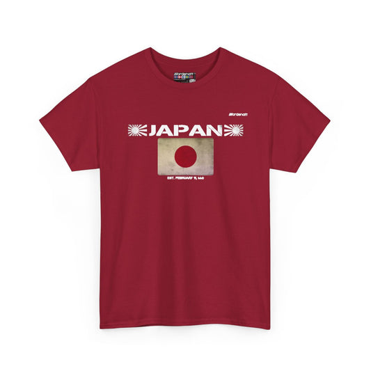 Japan flag t-shirt in Cardinal Red — premium cotton, Nordenatt