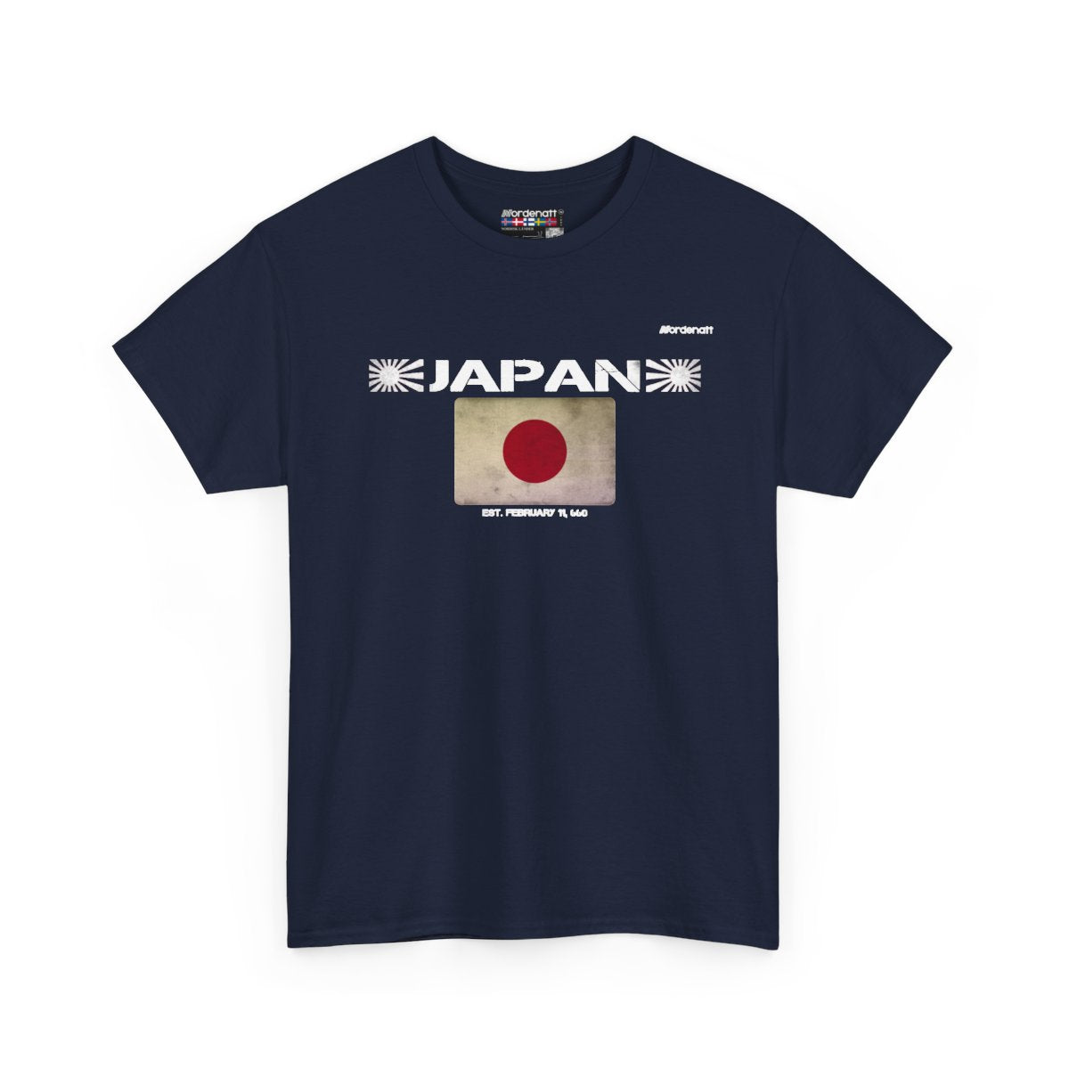 Japan flag t-shirt in Navy — premium cotton, Nordenatt