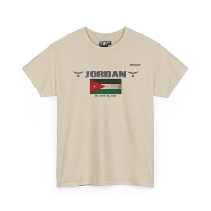 Jordan flag t-shirt in Sand — premium cotton, Nordenatt