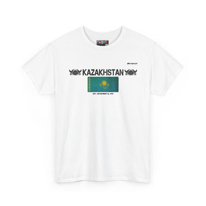 Kazakhstan flag t-shirt in White — premium cotton, Nordenatt
