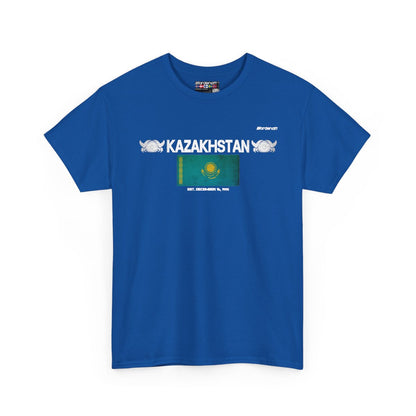 Kazakhstan flag t-shirt in Royal — premium cotton, Nordenatt