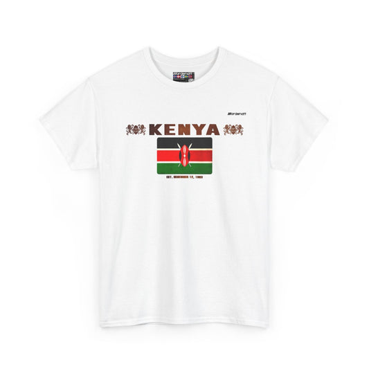 Kenya flag t-shirt in White — premium cotton, Nordenatt