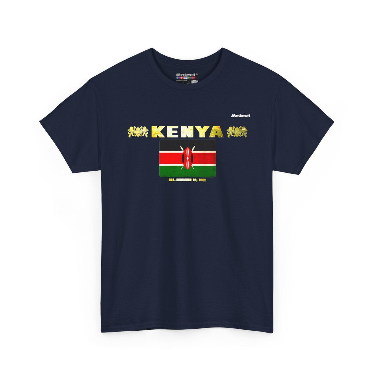 Kenya flag t-shirt in Navy — premium cotton, Nordenatt