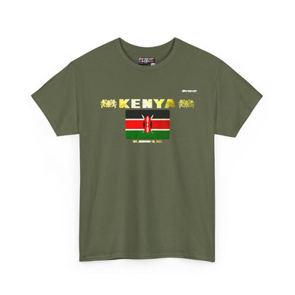 Kenya flag t-shirt in Military Green — premium cotton, Nordenatt
