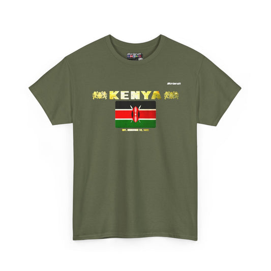 Kenya flag t-shirt in Military Green — premium cotton, Nordenatt