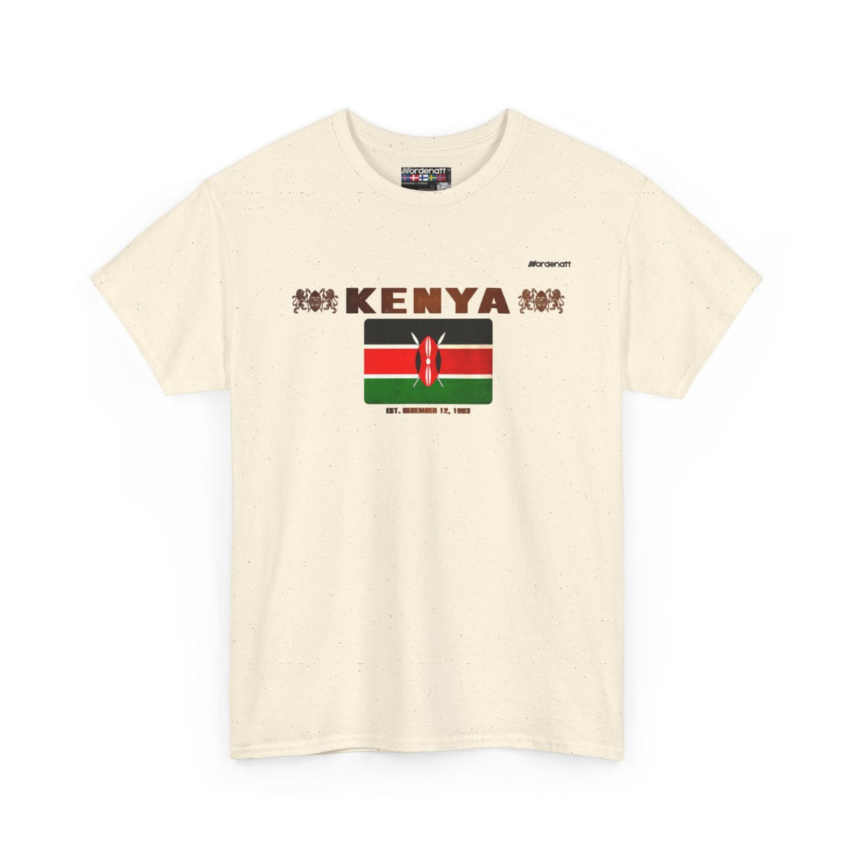 Kenya flag t-shirt in Natural — premium cotton, Nordenatt