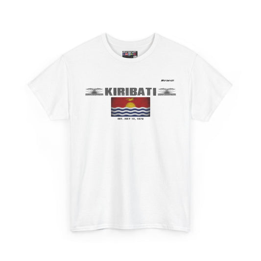 Kiribati flag t-shirt in White — premium cotton, Nordenatt