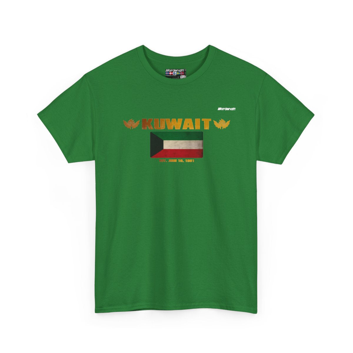 Kuwait flag t-shirt in Turf Green — premium cotton, Nordenatt
