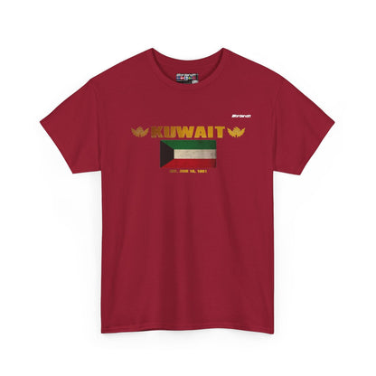 Kuwait flag t-shirt in Cardinal Red — premium cotton, Nordenatt