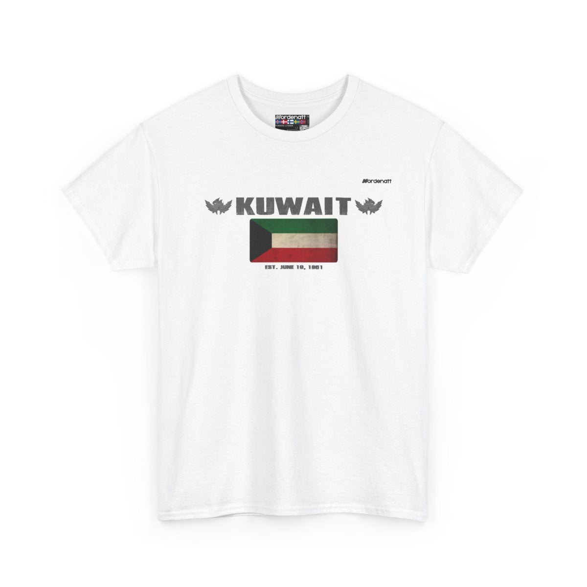 Kuwait flag t-shirt in White — premium cotton, Nordenatt
