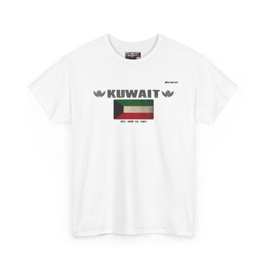 Kuwait flag t-shirt in White — premium cotton, Nordenatt