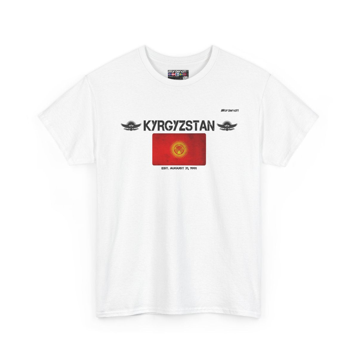 Kyrgyzstan flag t-shirt in White — premium cotton, Nordenatt