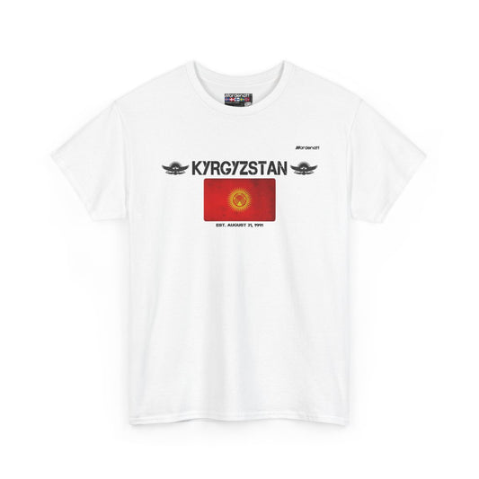 Kyrgyzstan flag t-shirt in White — premium cotton, Nordenatt