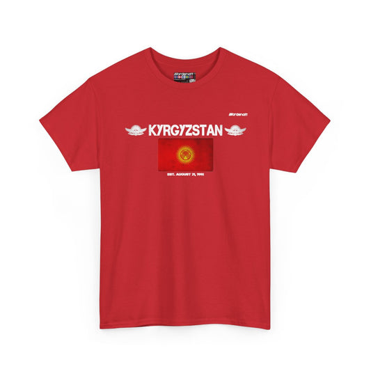 Kyrgyzstan flag t-shirt in Red — premium cotton, Nordenatt