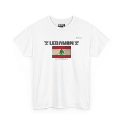 Lebanon flag t-shirt in White — premium cotton, Nordenatt