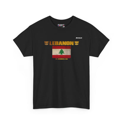 Lebanon flag t-shirt in Black — premium cotton, Nordenatt