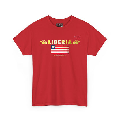 Liberia flag t-shirt in Red — premium cotton, Nordenatt