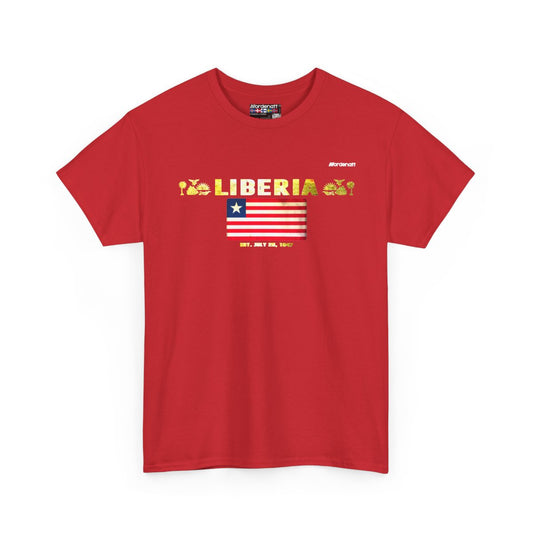 Liberia flag t-shirt in Red — premium cotton, Nordenatt